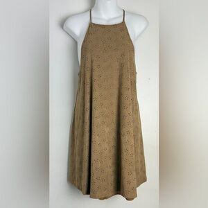 Elegant Tan Sleeveless Dress